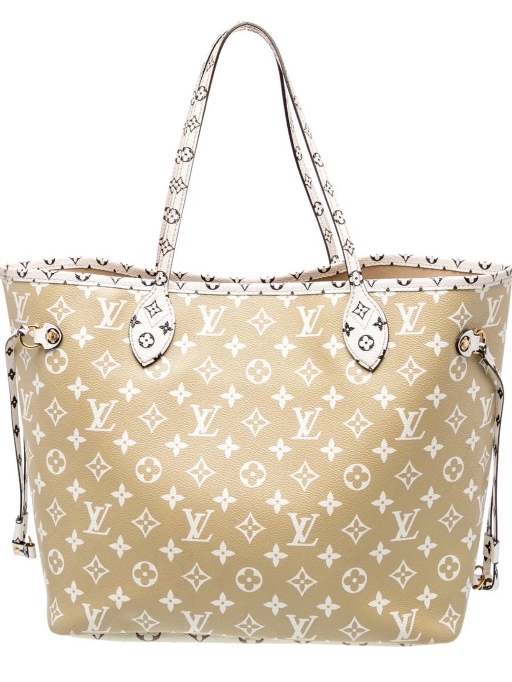 Louis Vuitton Olive Green and White Monogram Large Tote with White Pouch - Picture 2 of 15